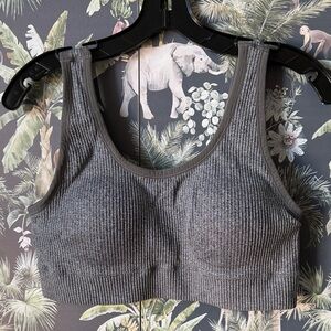 torrid Grey Ribbed Wireless Scoop-Back Bralette